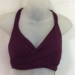 Athleta Purple Wrap Halter Bikini Top 34B/C